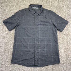 Travis Mathew Gray Plaid Casual Shirt Mens Size L